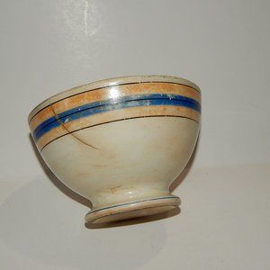 Vintage Petrus Regout & Co Footed Striped Rice or Tea Bowl - Circa 1893